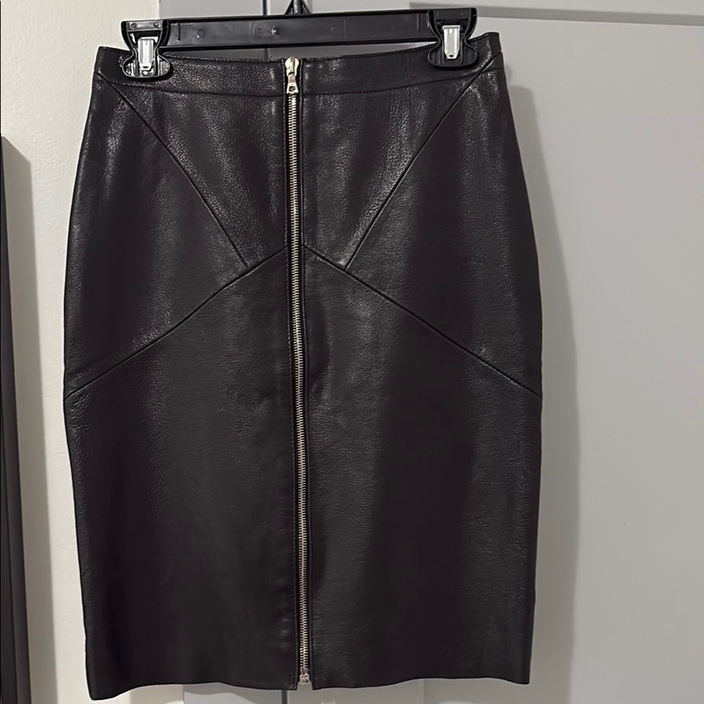 Black Leather Pencil Skirt